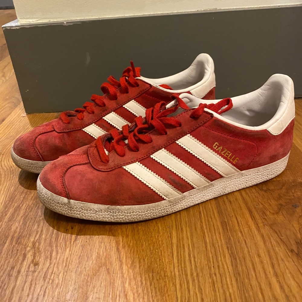 Red Adidas Gazelle Sneakers